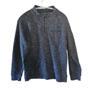 Marc Anthony Shirt Men Small Slim Fit Pullover 1/4 Zip Black & Gray CL0032